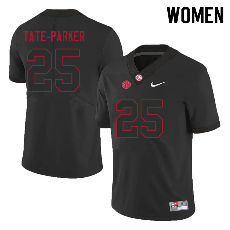 Women #25 Jordan Tate-Parker Alabama Crimson Tide College Football Jerseys Sale-Black